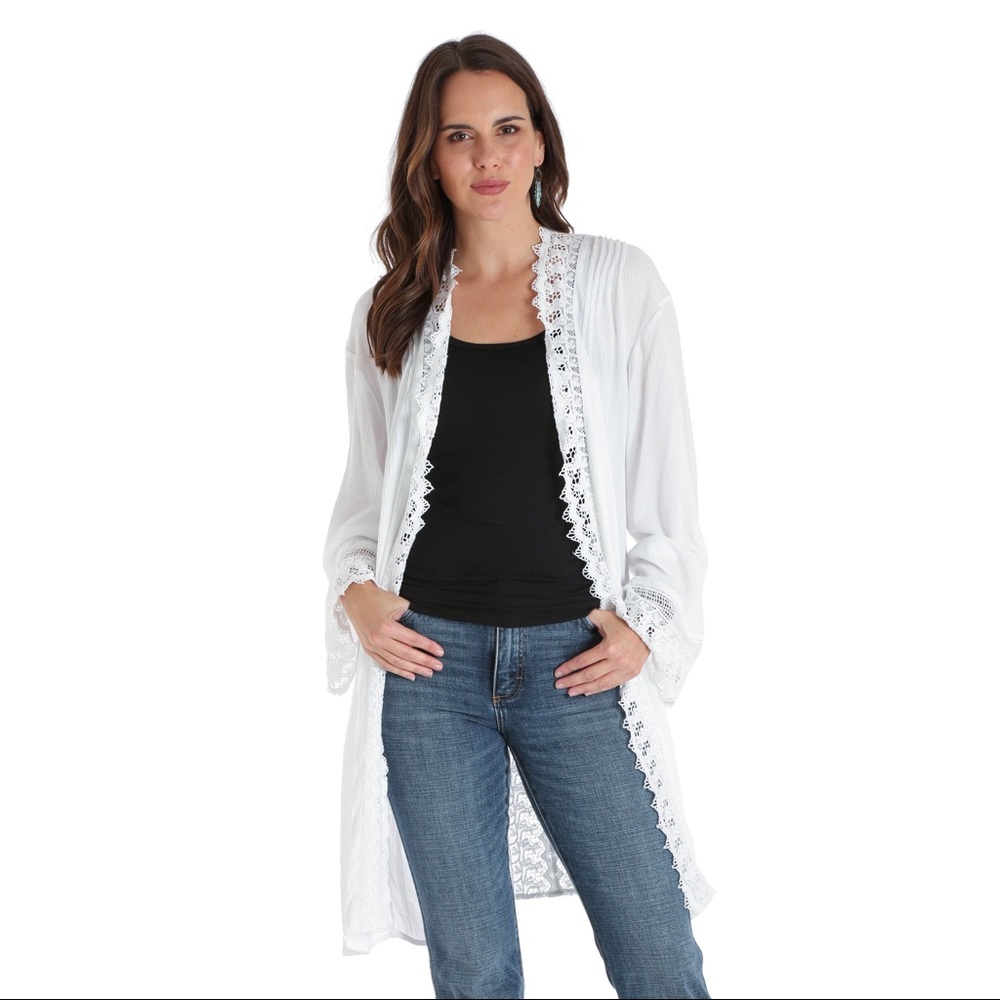 Women’s Ivory Long Laced Duster